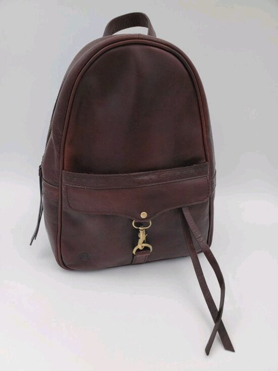 Born Handbags - BORN Genuine Leather Backpack Bag Purse Dark Brown